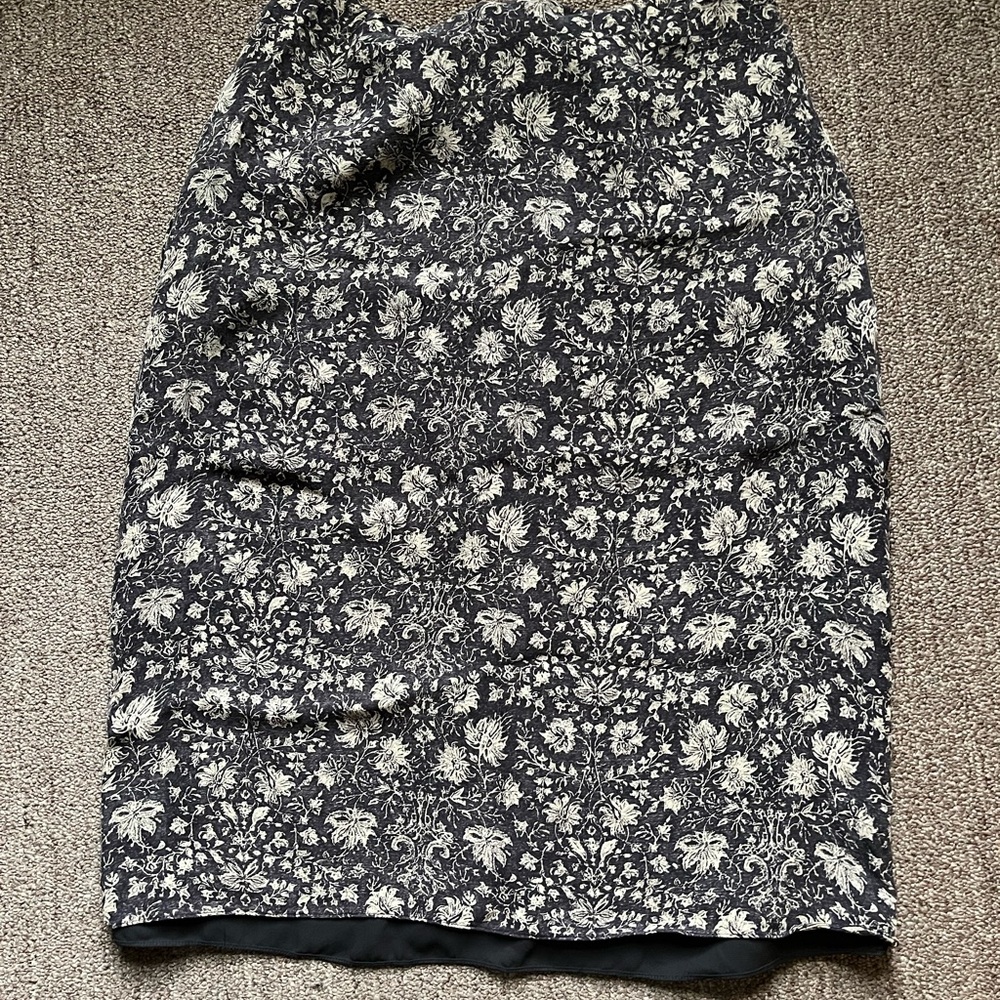 Floral Black and White Skirt